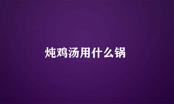 炖鸡汤用什么锅 
