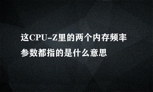 这CPU-Z里的两个内存频率参数都指的是什么意思