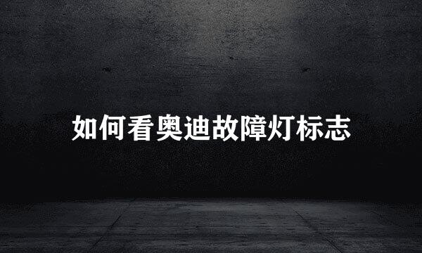 如何看奥迪故障灯标志