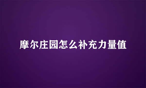 摩尔庄园怎么补充力量值