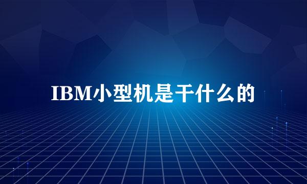 IBM小型机是干什么的