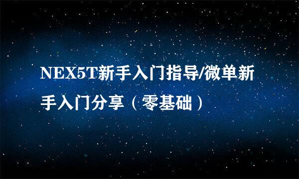 NEX5T新手入门指导/微单新手入门分享（零基础）