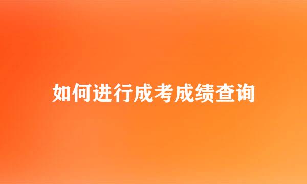 如何进行成考成绩查询
