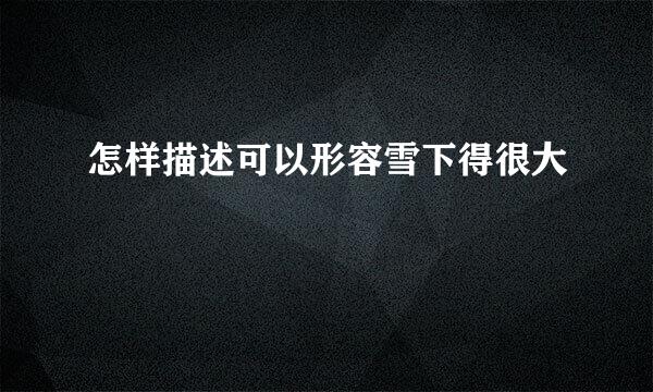 怎样描述可以形容雪下得很大