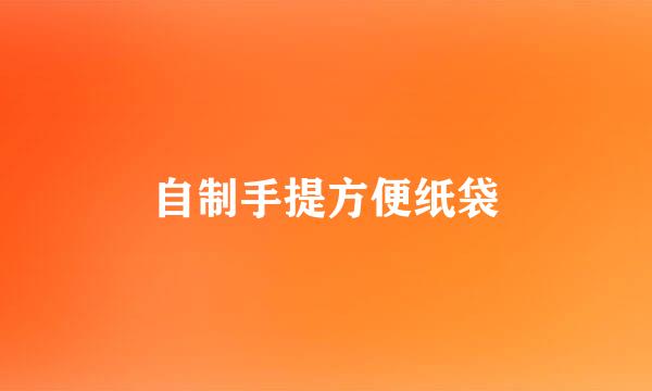 自制手提方便纸袋