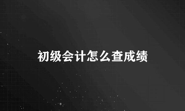 初级会计怎么查成绩