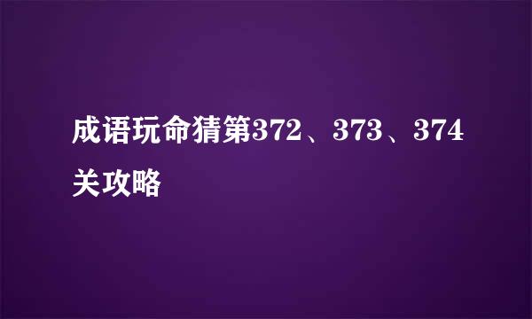 成语玩命猜第372、373、374关攻略