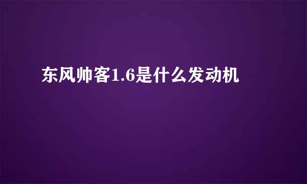 东风帅客1.6是什么发动机