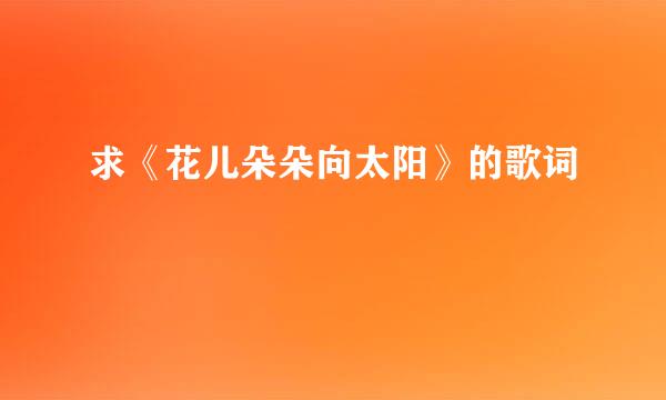 求《花儿朵朵向太阳》的歌词