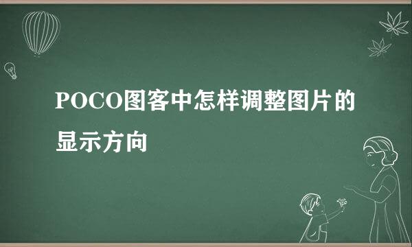 POCO图客中怎样调整图片的显示方向
