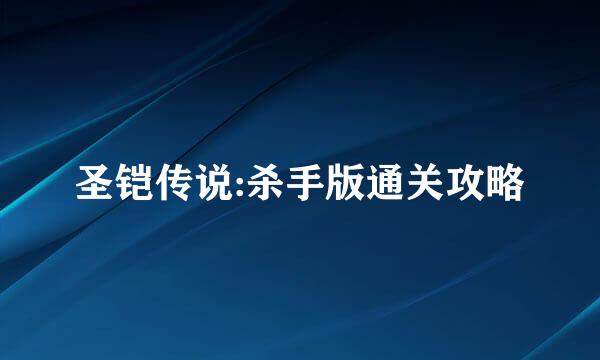 圣铠传说:杀手版通关攻略