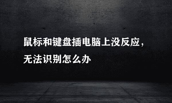鼠标和键盘插电脑上没反应，无法识别怎么办