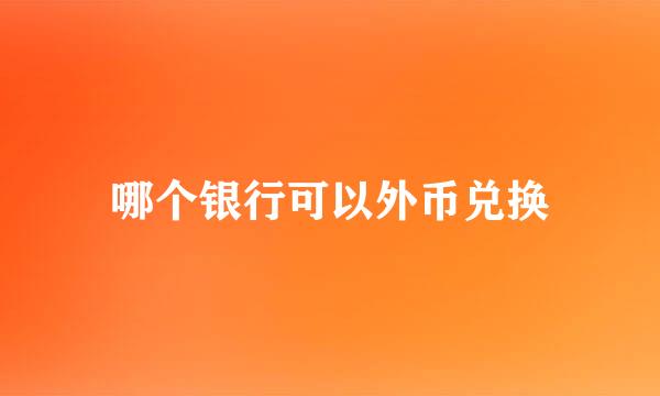 哪个银行可以外币兑换
