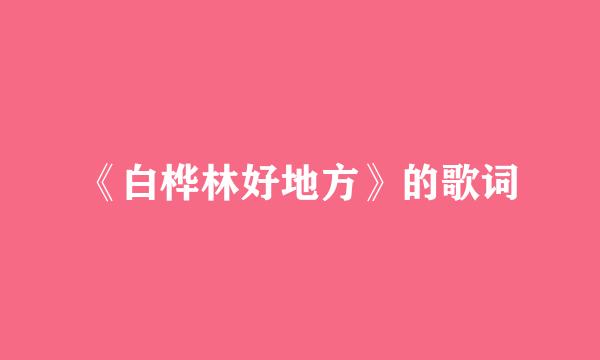 《白桦林好地方》的歌词