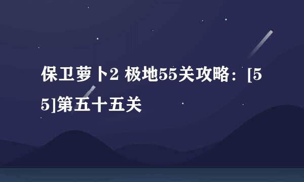 保卫萝卜2 极地55关攻略：[55]第五十五关