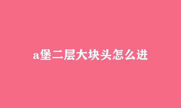 a堡二层大块头怎么进
