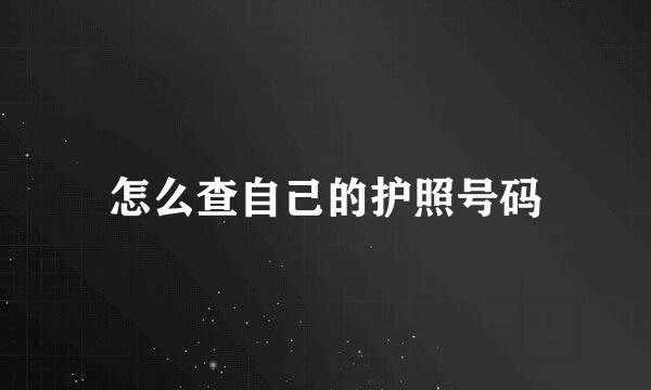 怎么查自己的护照号码