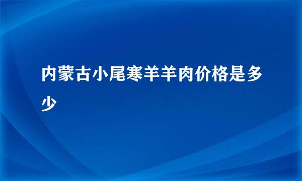 内蒙古小尾寒羊羊肉价格是多少