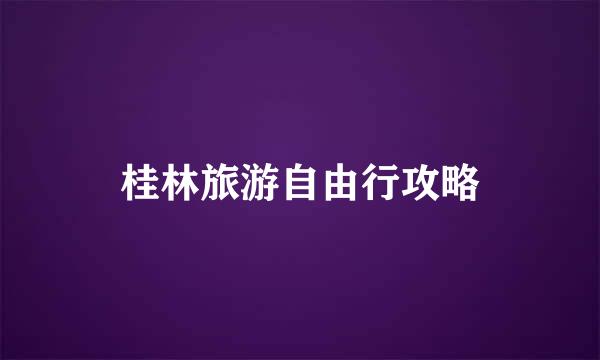 桂林旅游自由行攻略