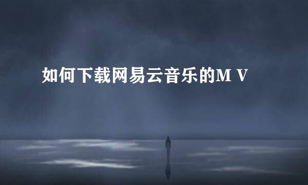 如何下载网易云音乐的M V