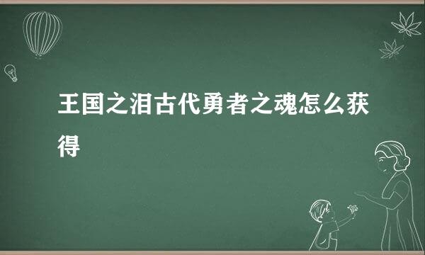 王国之泪古代勇者之魂怎么获得