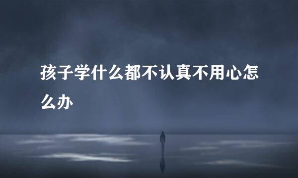 孩子学什么都不认真不用心怎么办