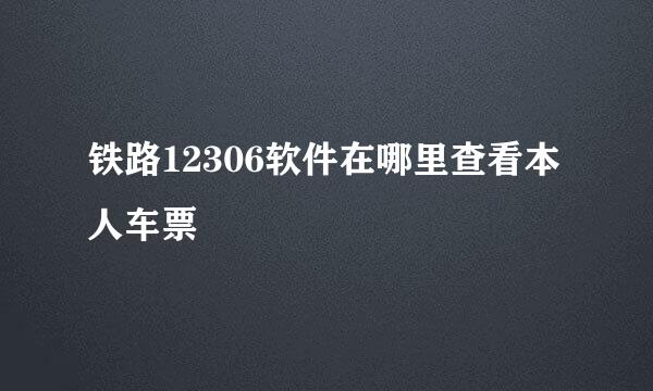 铁路12306软件在哪里查看本人车票