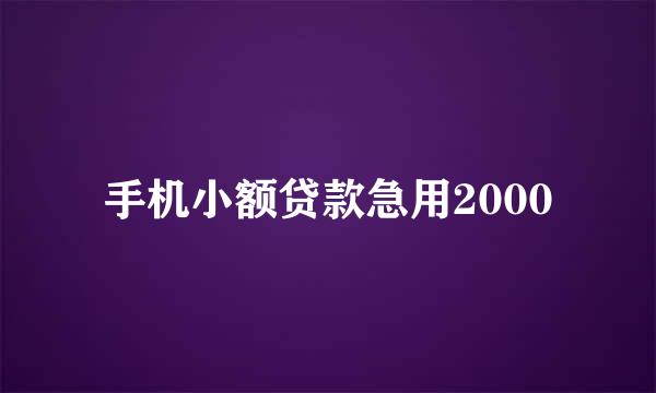 手机小额贷款急用2000