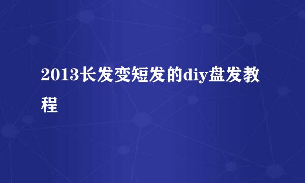 2013长发变短发的diy盘发教程