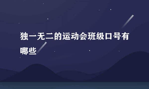 独一无二的运动会班级口号有哪些
