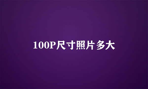 100P尺寸照片多大