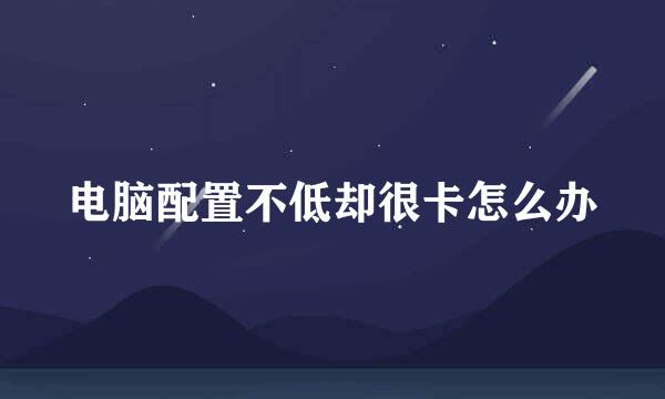电脑配置不低却很卡怎么办