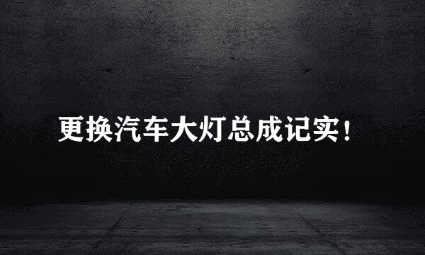 更换汽车大灯总成记实！