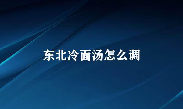 东北冷面汤怎么调