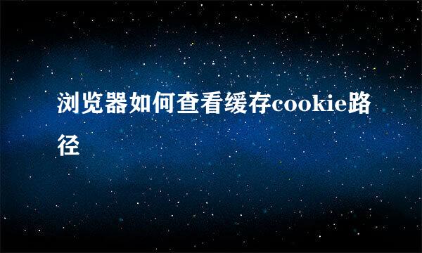 浏览器如何查看缓存cookie路径