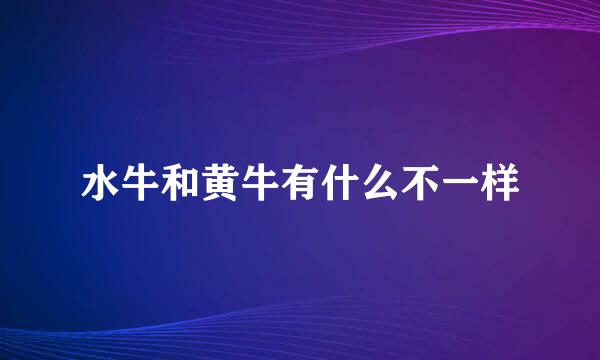 水牛和黄牛有什么不一样