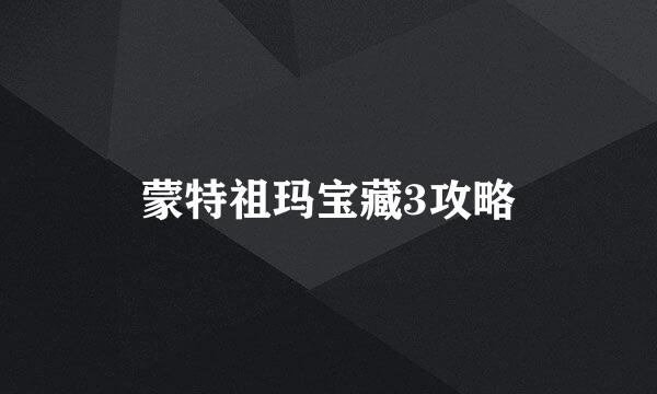 蒙特祖玛宝藏3攻略