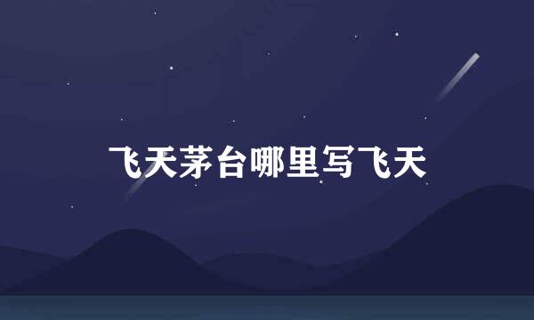 飞天茅台哪里写飞天