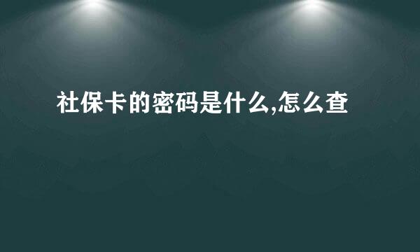 社保卡的密码是什么,怎么查