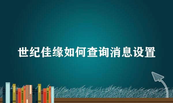 世纪佳缘如何查询消息设置