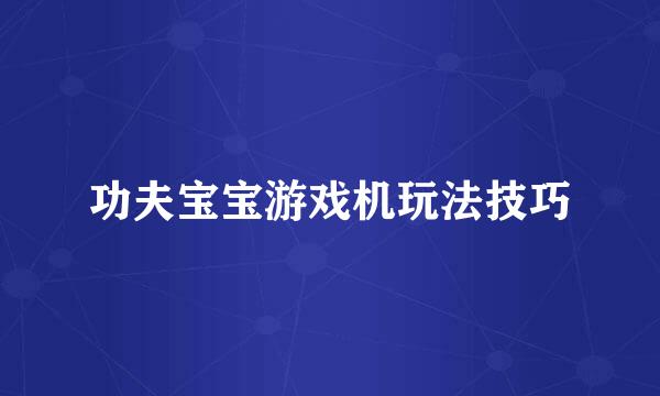 功夫宝宝游戏机玩法技巧