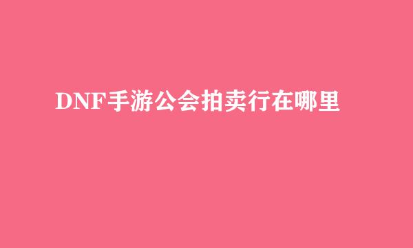 DNF手游公会拍卖行在哪里