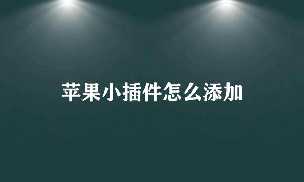 苹果小插件怎么添加