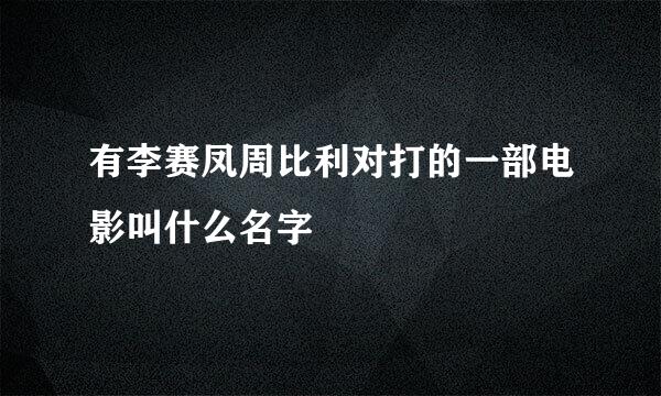 有李赛凤周比利对打的一部电影叫什么名字