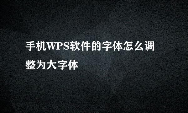 手机WPS软件的字体怎么调整为大字体