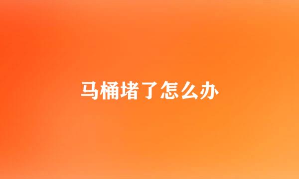 马桶堵了怎么办