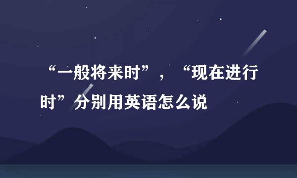 “一般将来时”，“现在进行时”分别用英语怎么说