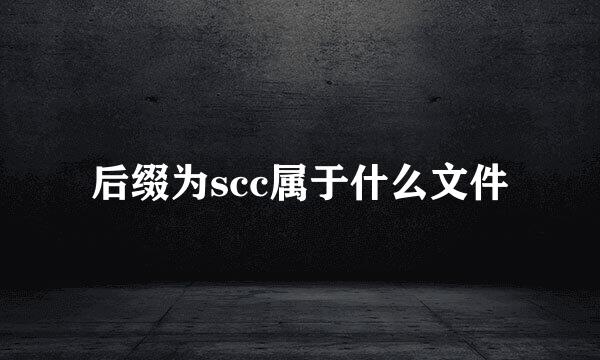 后缀为scc属于什么文件