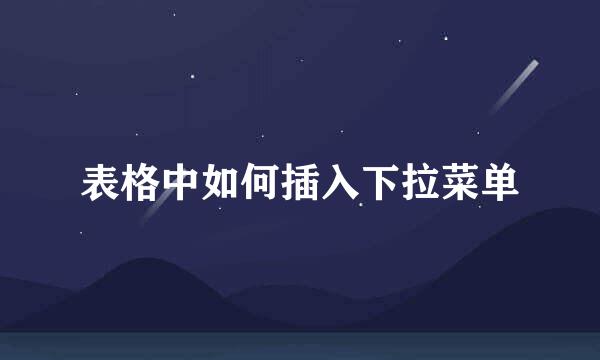 表格中如何插入下拉菜单