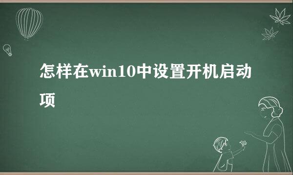 怎样在win10中设置开机启动项